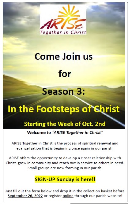 Click for Online Sign-Up for ARISE