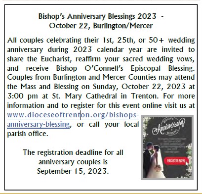 Bishop’s Anniversary Blessings – Oct 22, 2023
