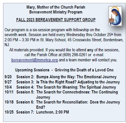 Fall 2023 Bereavement Support Group