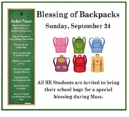 Blessing of Backpacks